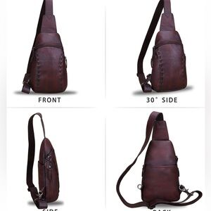 Men's Brown Leather Sling Bag